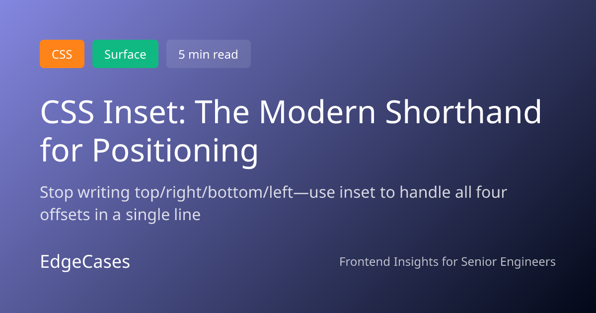 CSS Inset: The Modern Shorthand for Positioning | EdgeCases