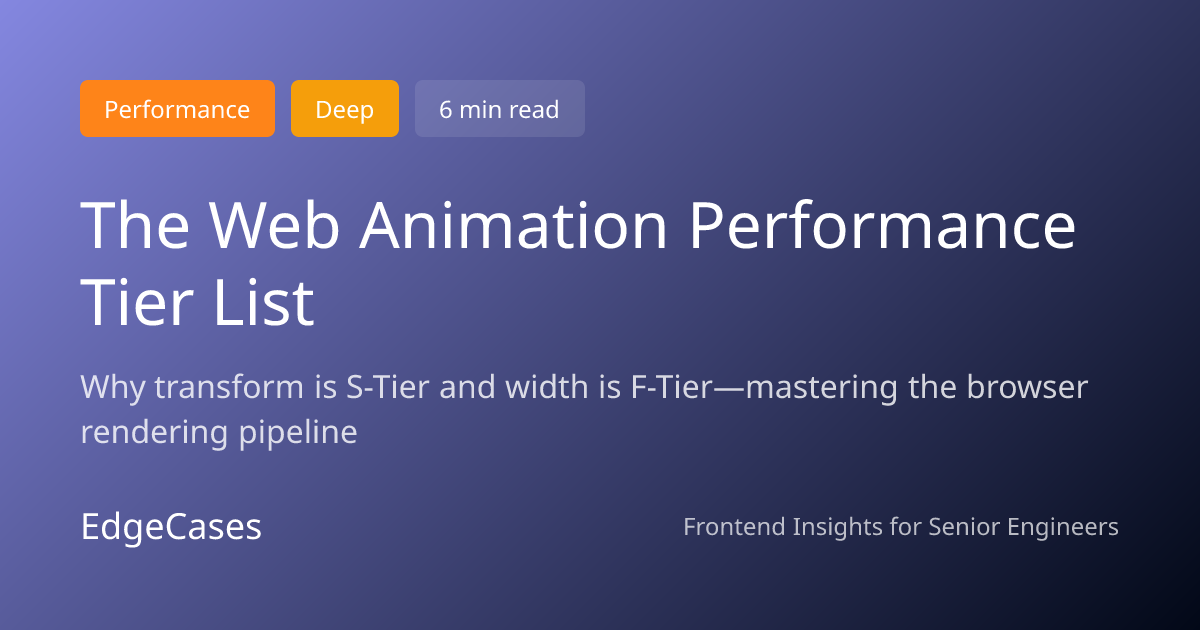 The Web Animation Performance Tier List | EdgeCases